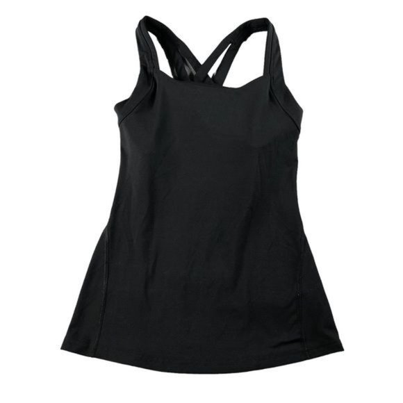 Lucy Tops - Lucy Womens Large Black Racerback CrissCross Built In Bra Running Excercise Tank